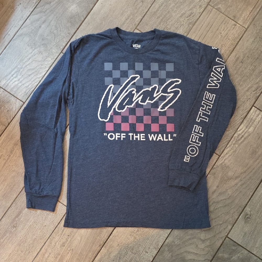 Vans Blue Checkered Long Sleeve Tee